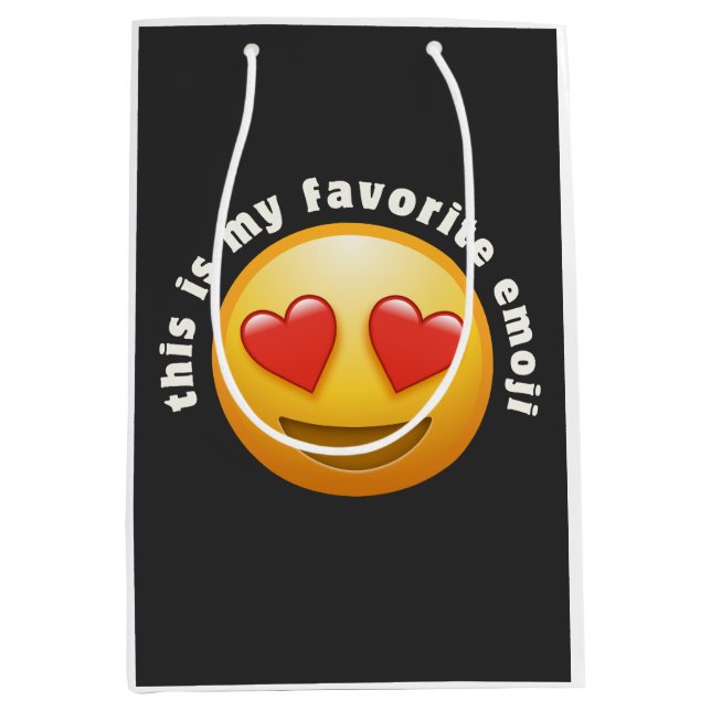 Sac Cadeau Moyen Émoji amoureux (Devant)