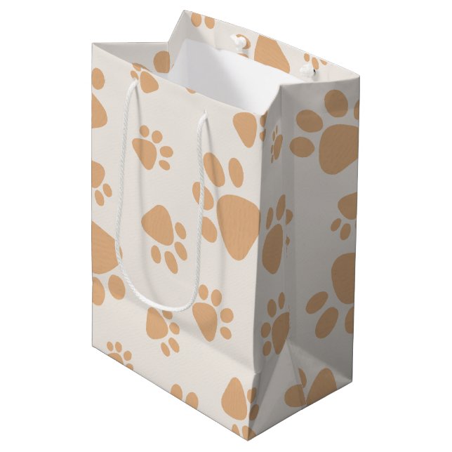 Sac Cadeau Moyen Empreinte de patte de chien adorable (Devant Angle)