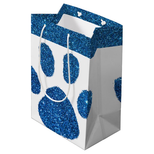 Sac Cadeau Moyen Empreinte de patte pailletée (Dos Angle)