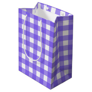 Sac Cadeau Moyen En vichy périphérique et blanc