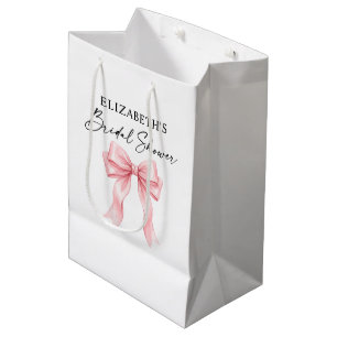 Sac Cadeau Moyen Encre de calligraphie moderne rose noeud papillon 