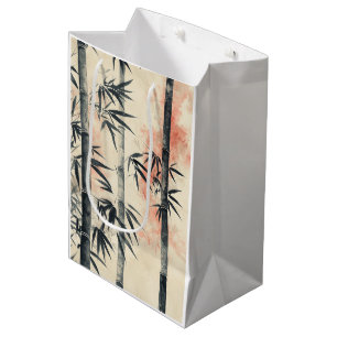 Sac Cadeau Moyen Encre lavée Sérénité Bamboo Rouge