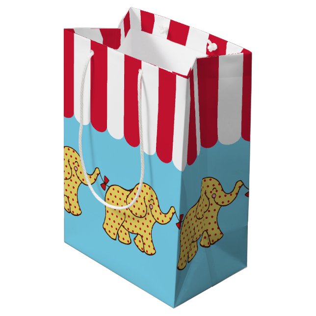 Sac Cadeau Moyen Enfants Carnaval Cirque Eléphants Anniversaire Cad (Dos Angle)