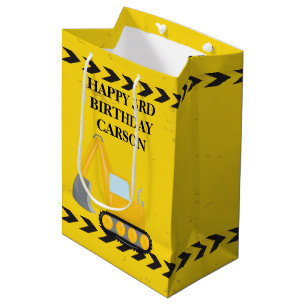 Sac Cadeau Moyen Enfants Construction Véhicule Personnalisé Garçons