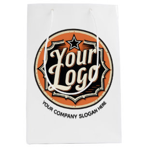 Sac Cadeau Moyen Entreprise de logo et de texte personnalisés simpl