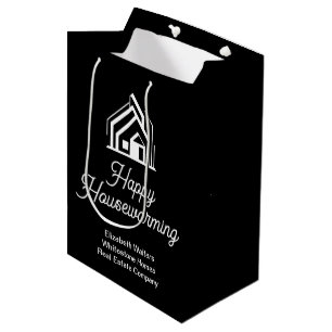 Sac Cadeau Moyen Entreprise immobilière noire chic Realtor personna