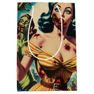 Sac Cadeau Moyen Épingle Déplaisante vintage Zombie