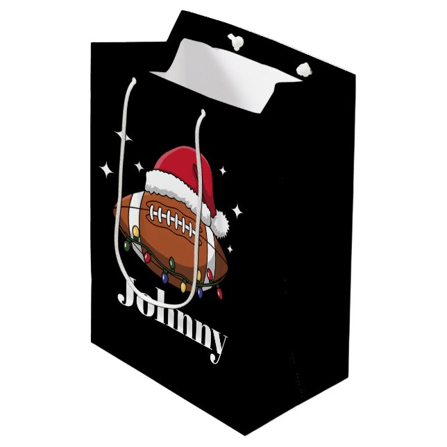 Sac Cadeau Moyen Équipe de football de Noël personnalisée (Devant Angle)