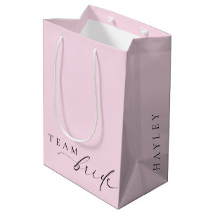 Sac Cadeau Moyen Équipe de mariage minimaliste rose Ellesmere Marié