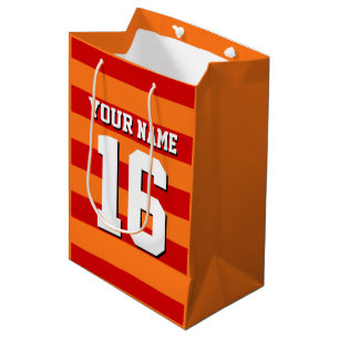 Sac Cadeau Moyen Équipe rouge citrouille Orange Jersey Preppy Strip