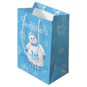 Sac Cadeau Moyen ęr Nom de coutume de bonhomme de neige de Noël