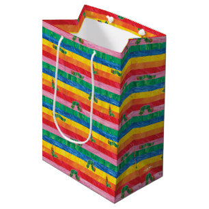 Sac Cadeau Moyen Eric Carle   Caterpillar Rainbow Stripe Motif