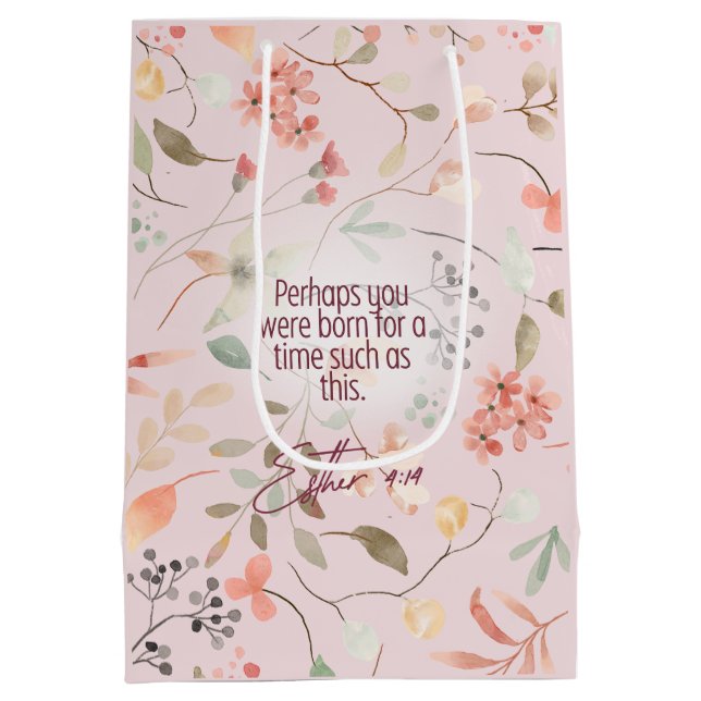 Sac Cadeau Moyen Esther 4:14 Bible chrétienne Verse Art (Dos)