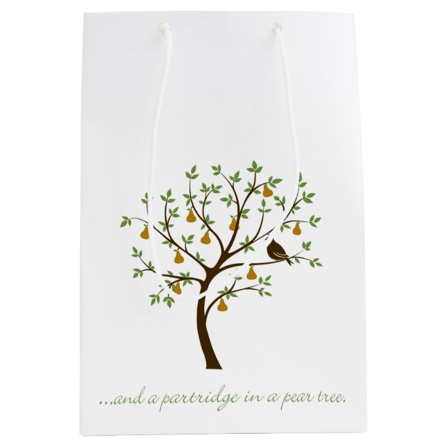Sac Cadeau Moyen Et un perdrix dans un poirier (Devant)