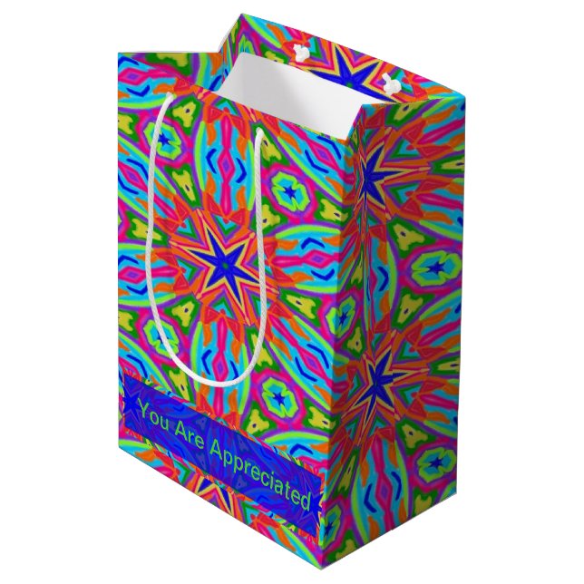 Sac Cadeau Moyen Étoiles de marqueurs magiques (Dos Angle)