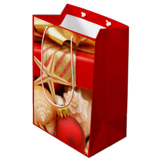 Sac Cadeau Moyen Étoiles de mer et Noël de Shell de mer à la plage