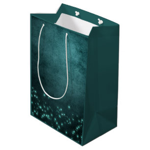 Sac Cadeau Moyen Étoiles Mystic Twilight   Luminosité de néon vert 