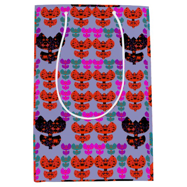 Sac Cadeau Moyen Étoiles Tulipes (Devant)