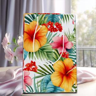 Sac Cadeau Moyen Exotique Floral Hawaïen 