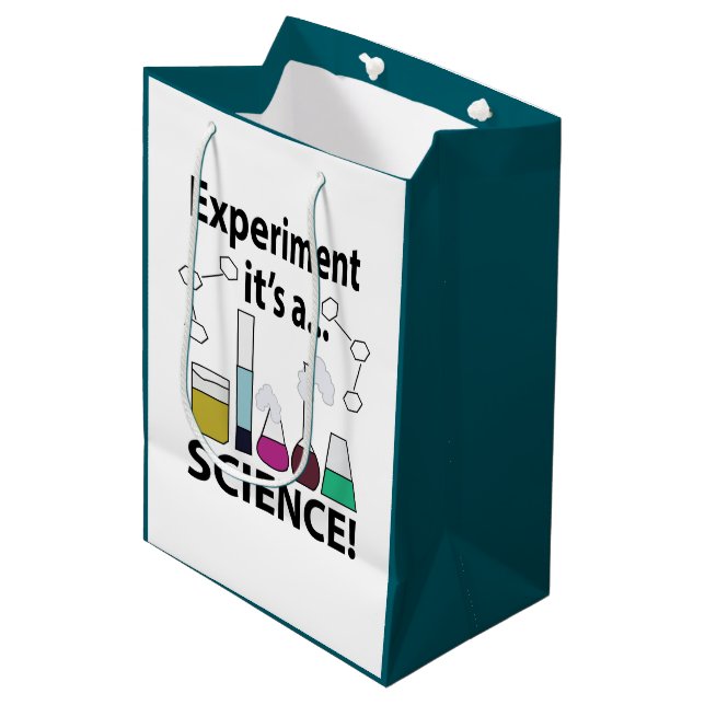 Sac Cadeau Moyen Expérience scientifique C'est une science  (Devant Angle)