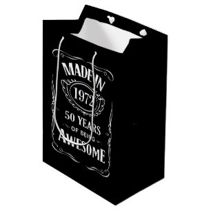 Sac Cadeau Moyen Fabriqué en 1972 50 ans d'être génial anniversa