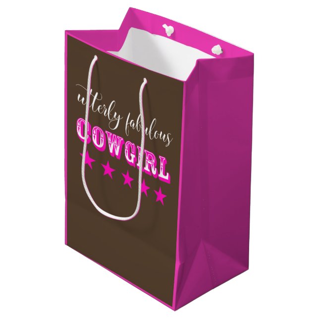Sac Cadeau Moyen "Fabulous Cowgirl" (Devant Angle)
