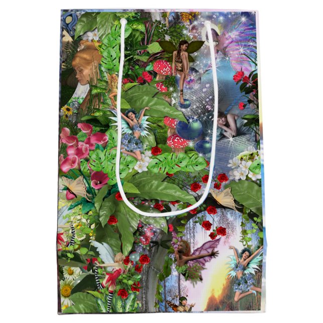 Sac Cadeau Moyen Fairy Kingdom forest dreamland imaginaires histoir (Dos)