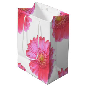 Sac Cadeau Moyen Faisée de gerbera rose