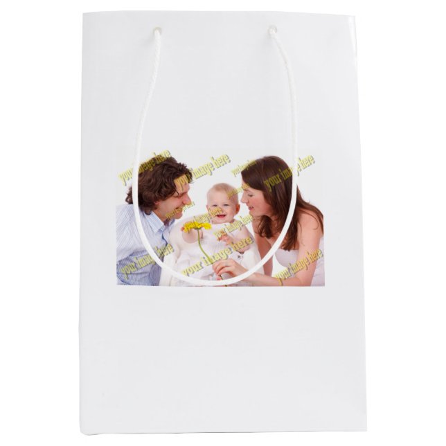 Sac Cadeau Moyen FAMILLE Photo ✨ Lovely Custom (Devant)