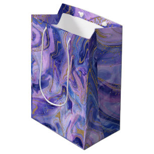 Sac Cadeau Moyen Fantaisie Aquarelle Marbrée de Barbe à Papa Ethéré