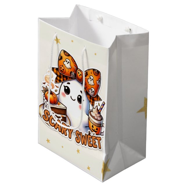 Sac Cadeau Moyen Fantôme Mignon Épouvantable (Devant Angle)