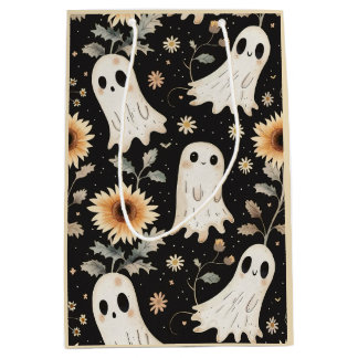 Sac Cadeau Moyen Fantômes de goth d'été et tournesols Éffrayants