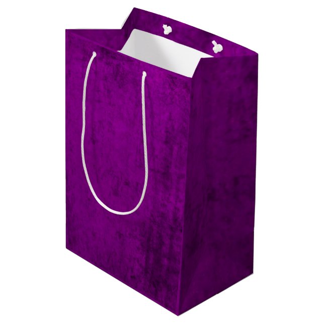 Sac Cadeau Moyen Faux éclate de velours violet (Dos Angle)