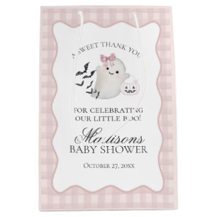 Sac Cadeau Moyen Faveurs de Baby Shower Bébé Fantôme Pastel Rose