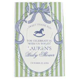 Sac Cadeau Moyen Faveurs de Baby Shower Cheval à Bascule Coquette V