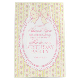Sac Cadeau Moyen Faveurs de fête d'anniversaire florales fantaisie 