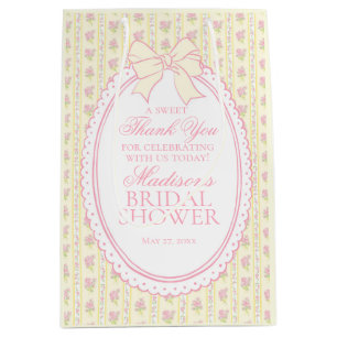 Sac Cadeau Moyen Faveurs de jaune vintage fantaisie florale pour la