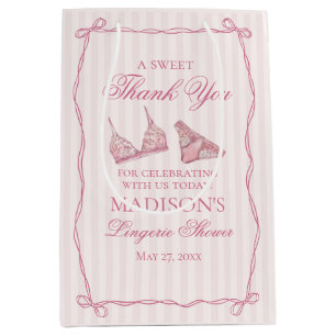 Sac Cadeau Moyen Favor de douche lingerie rose pour enterrement de