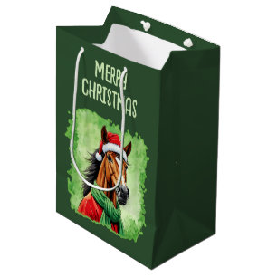 Sac Cadeau Moyen Favoris de Noël animal amusant - Cheval 6