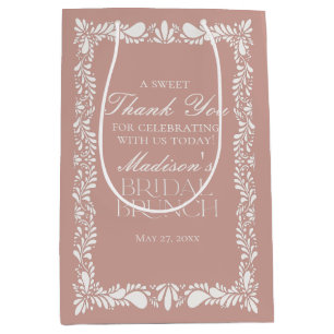 Sac Cadeau Moyen Favors de brunch de mariage Pink Talavera Tile Fie