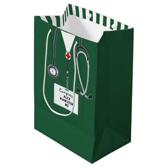 Sac Cadeau Moyen Félicitations Docteur (Devant Angle)