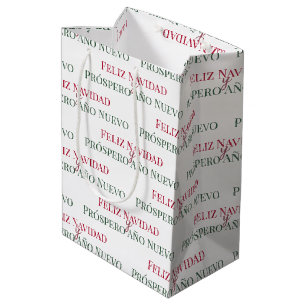 Sac Cadeau Moyen Feliz Navidad y Prospero Año Nuevo