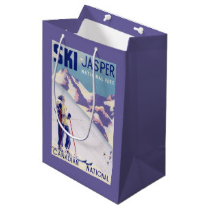 Sac Cadeau Moyen Femme posant l'affiche ouverte de pentes