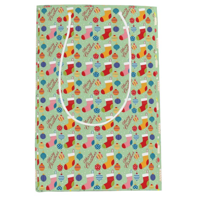 Sac Cadeau Moyen Festif Noël sur mesure (Devant)