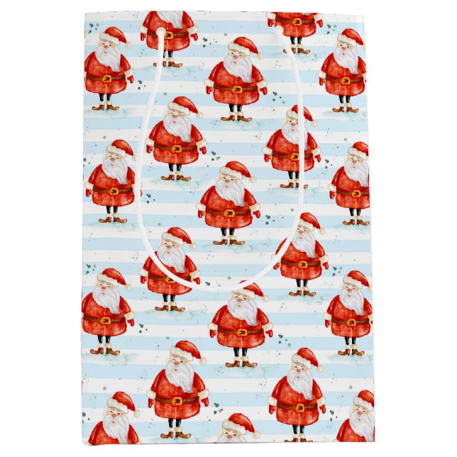 Sac Cadeau Moyen Festive Cute Santa Claus (Devant)