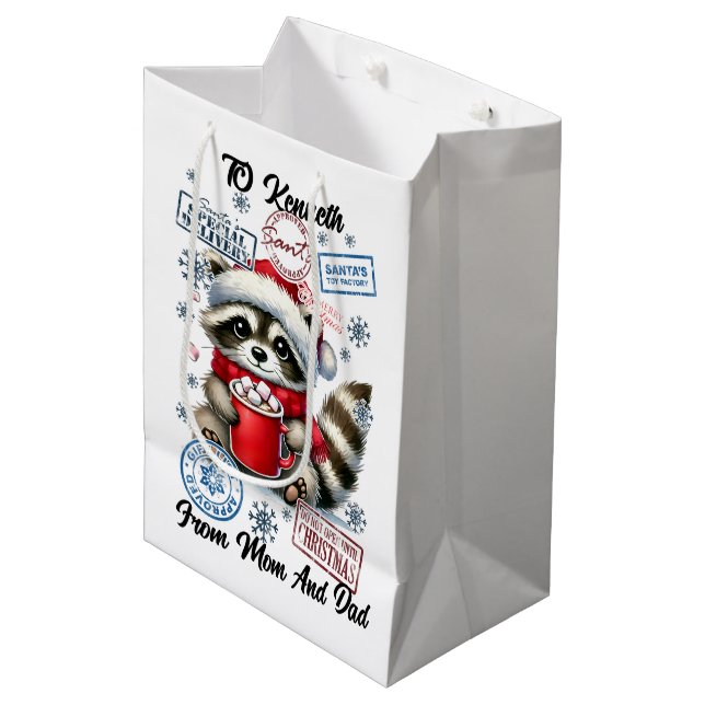 Sac Cadeau Moyen Festive Santa Sack With Cheerful Holiday  (Devant Angle)
