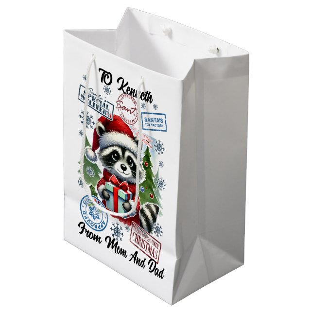 Sac Cadeau Moyen Festive Santa Sack With Holiday  (Devant Angle)