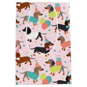Sac Cadeau Moyen Fête d'anniversaire de Dachshund
