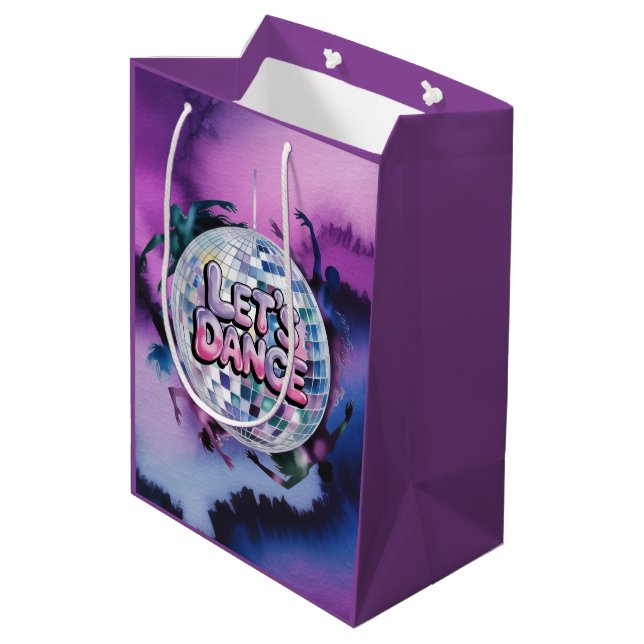 Sac Cadeau Moyen Fête d'anniversaire Let's Dance (Dos Angle)