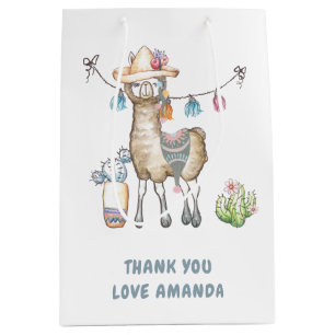 Sac Cadeau Moyen Fête d'anniversaire pour enfants Llama